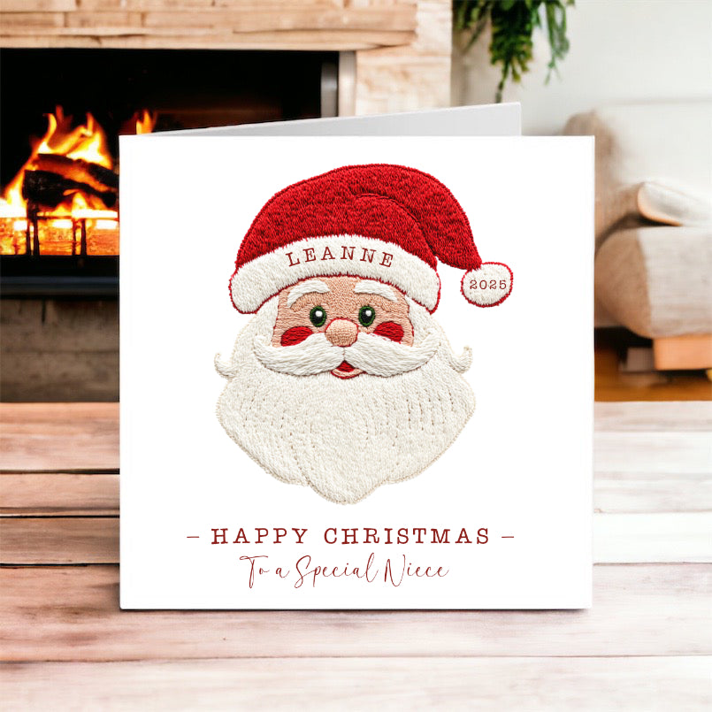 Santa Face Christmas Card