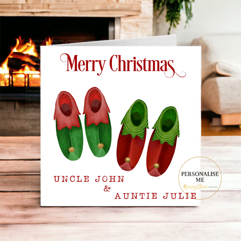 Elf Slippers Christmas Card