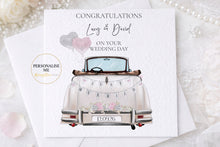 Load image into Gallery viewer, Wedding Car with Balloons- Greeting Card
