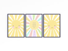 Load image into Gallery viewer, Kids Affirmation Sunshine Print A4 unframed set of 3
