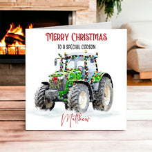 Load image into Gallery viewer, Festive Tractor Christmas Card
