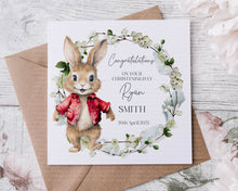 Load image into Gallery viewer, Flopsy bunny Christening Card - Boy
