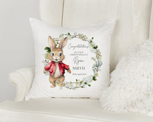 Load image into Gallery viewer, Flopsy Bunny Christening Cushion - BOY
