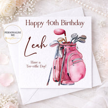 Load image into Gallery viewer, Female Golfer Birthday Card -Any Age
