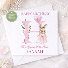 Load image into Gallery viewer, Pink Flopsy bunny birthday card
