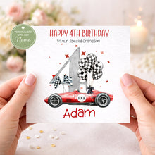Load image into Gallery viewer, Racing Car Birthday Card- Age 1-5
