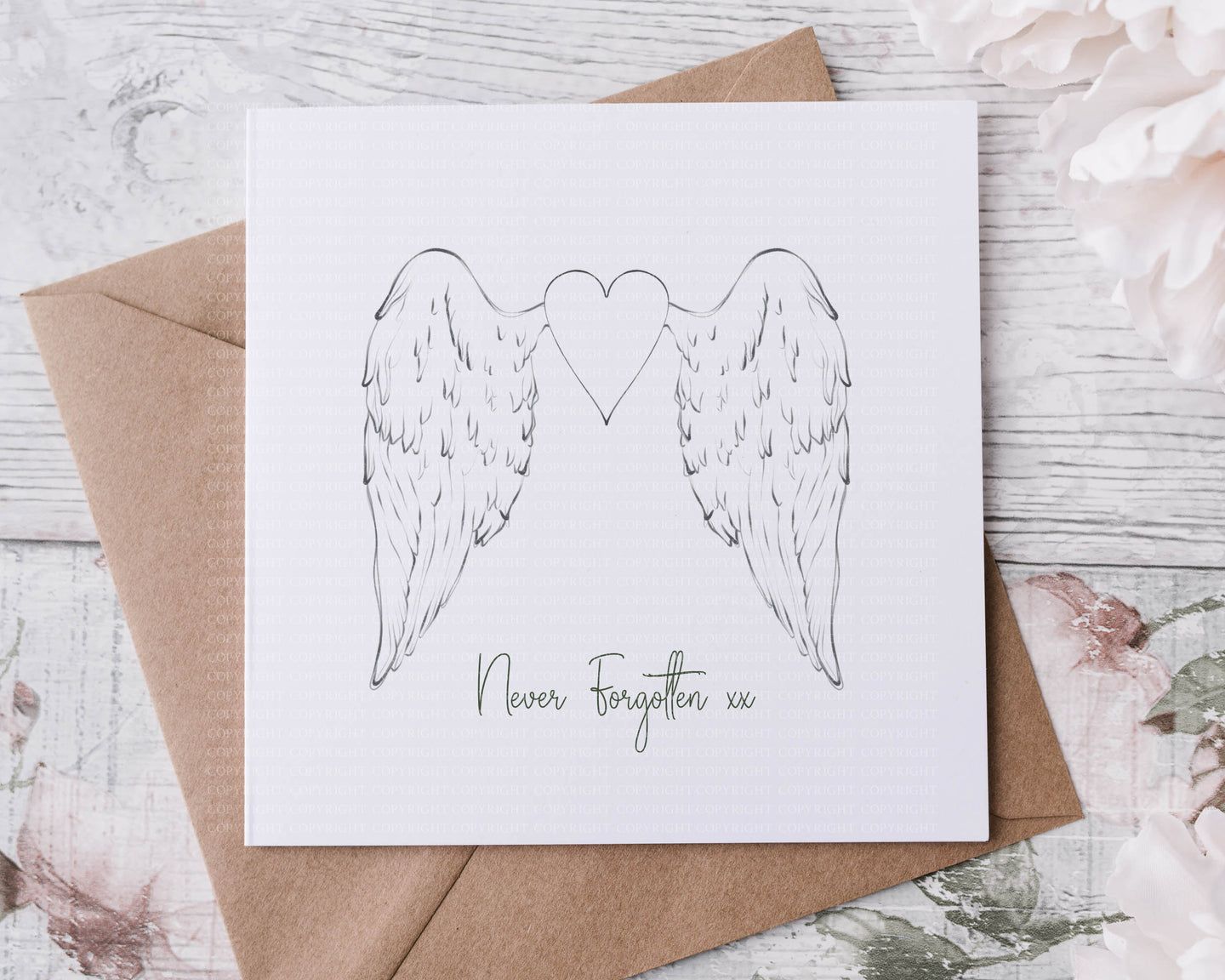 Remembrance Card - Simple Angel Wings