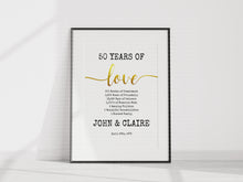 Load image into Gallery viewer, 25th/50th Anniversary Significant Number A4 Print
