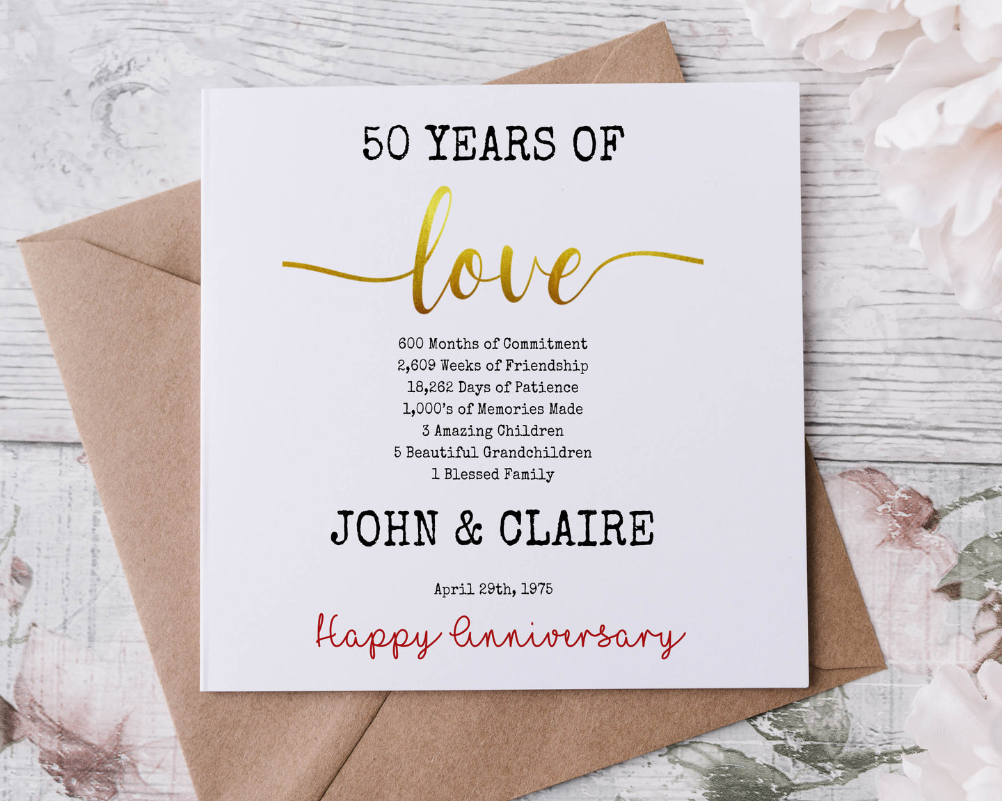 50 year anniversary card