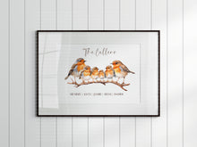 Load image into Gallery viewer, Robin Family Unframed Print A4 or A3
