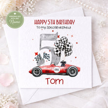 Load image into Gallery viewer, Racing Car Birthday Card- Age 1-5
