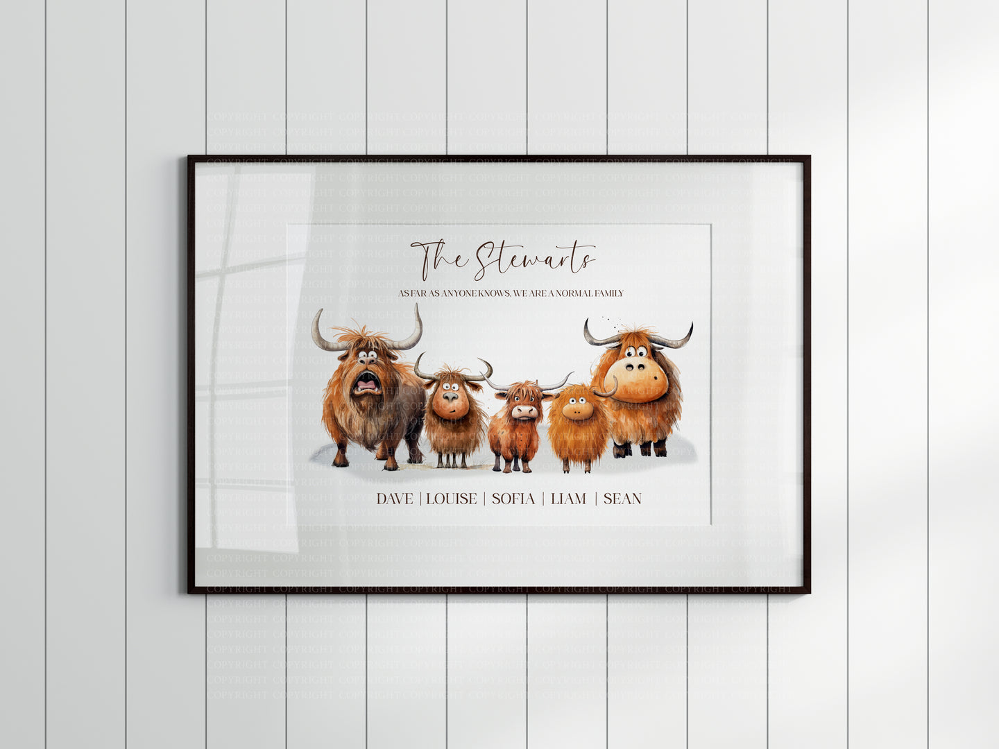 Quirky Highland Cow Family Print SAVER SUNDAY!