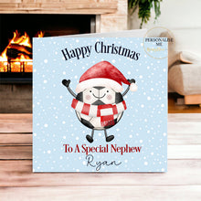 Load image into Gallery viewer, Football character christmas card
