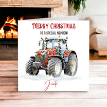 Load image into Gallery viewer, Festive Tractor Christmas Card
