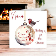Load image into Gallery viewer, Hanging Robin bauble card
