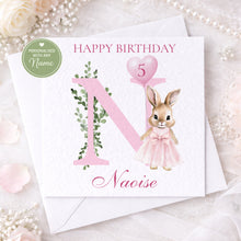 Load image into Gallery viewer, Pink Flopsy bunny birthday card
