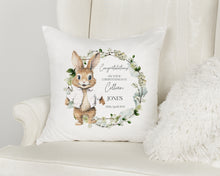 Load image into Gallery viewer, Flopsy Bunny Christening Cushion - BOY
