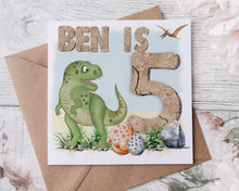 Load image into Gallery viewer, T-Rex Birthday Card

