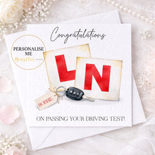 Load image into Gallery viewer, Congratulations on Passing Your Driving Test Ireland, N Plate Card, UK P plate card
