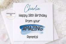 Load image into Gallery viewer, Sarcastic 18th Birthday Card for Son/Grandson from Parents
