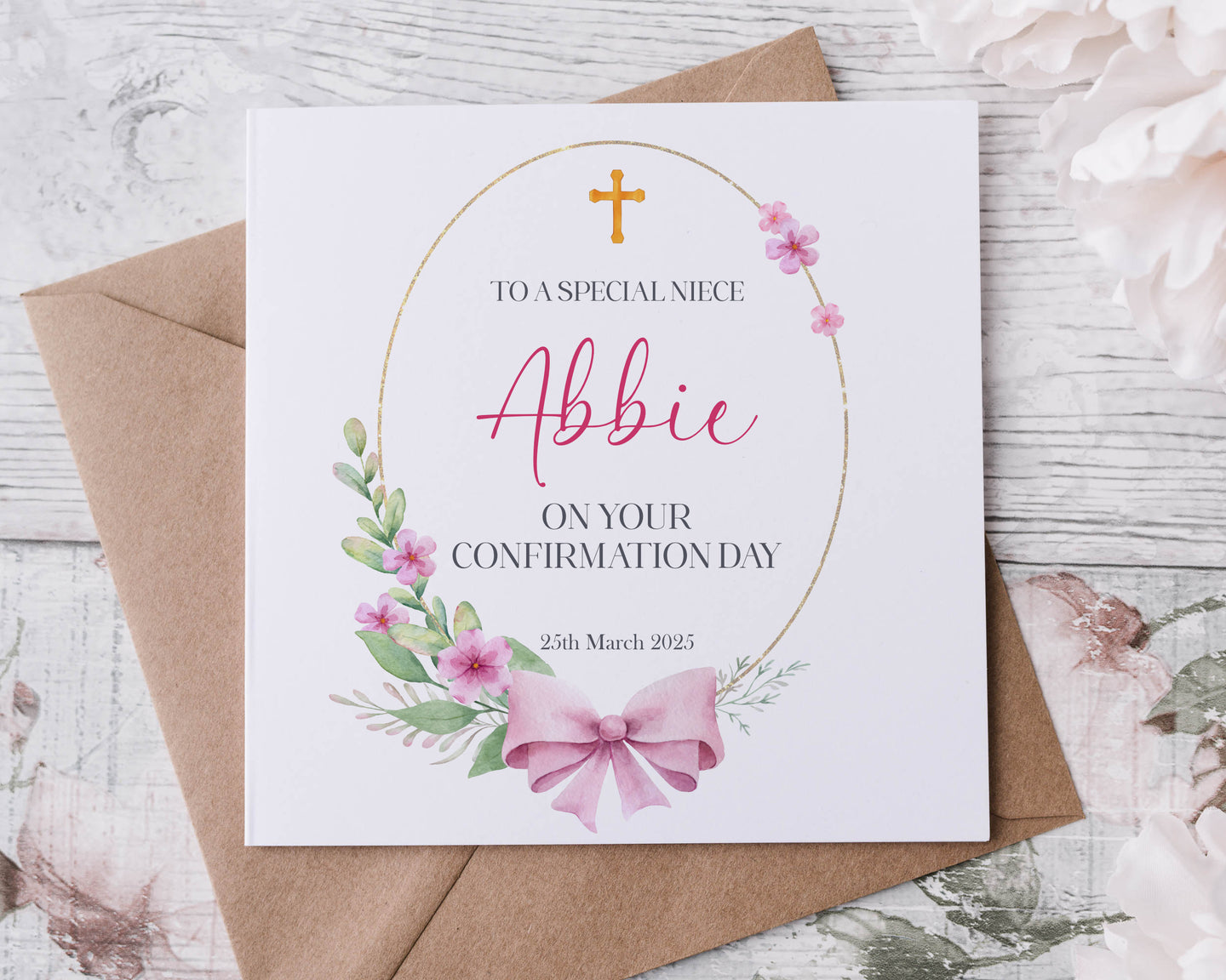 Confirmation Oval frame Greeting Card