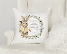 Load image into Gallery viewer, Flopsy Bunny Christening Cushion - BOY
