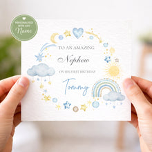 Load image into Gallery viewer, First Birthday Card  - Colourful toy wreath
