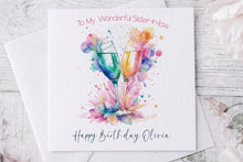 Load image into Gallery viewer, Champagne Sister in law birthday card
