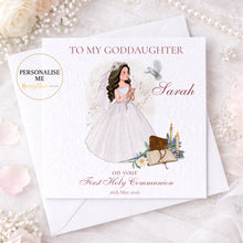 Load image into Gallery viewer, Personalised First Holy Communion Card for Niece, Cousin or Sister
