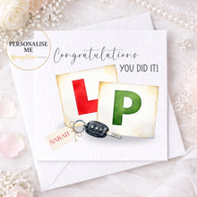 Load image into Gallery viewer, Congratulations on Passing Your Driving Test Ireland, N Plate Card, UK P plate card
