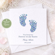 Load image into Gallery viewer, Forget me not footprints Sympathy Card
