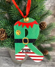 Load image into Gallery viewer, €5 SPECIAL Hanging Elf design name initial Christmas decoration
