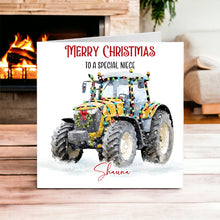Load image into Gallery viewer, Festive Tractor Christmas Card
