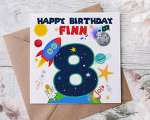 Load image into Gallery viewer, Space Number Greeting Card

