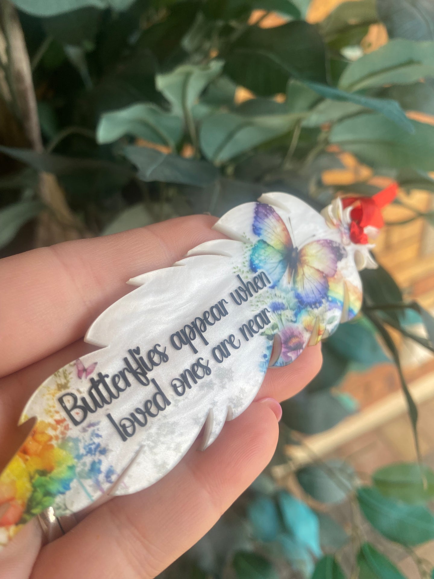 Hanging Feather Butterfly decoration