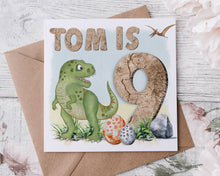 Load image into Gallery viewer, T-Rex Birthday Card
