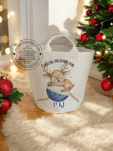 Load image into Gallery viewer, Christmas Felt Trug - Sleepy Reindeer
