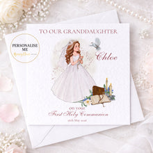 Load image into Gallery viewer, Personalised First Holy Communion Card for Niece, Cousin or Sister
