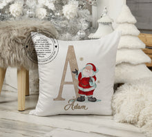 Load image into Gallery viewer, Personalised Santa Cushion With Initial
