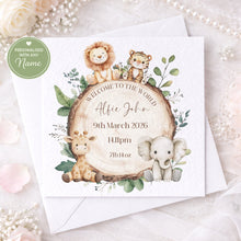 Load image into Gallery viewer, Zoo Animal New Baby Card
