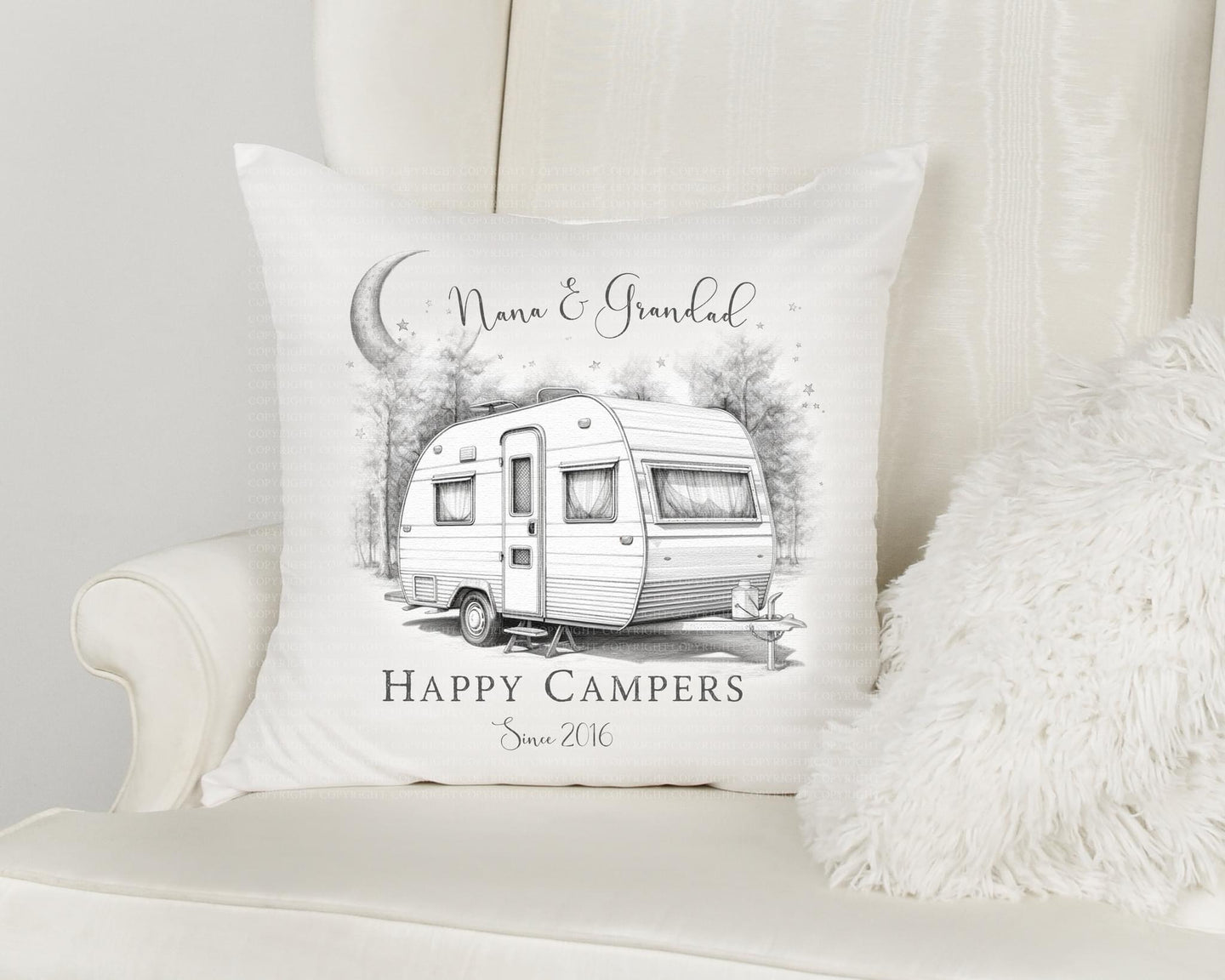 Sketch Art 'CAMPER/CARAVAN' Cushion