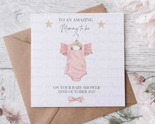 Load image into Gallery viewer, Baby Shower Card  - Pink BabyGro
