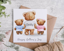 Load image into Gallery viewer, Daddy &amp; Iittle bear Card - TWO CHILD BEARS
