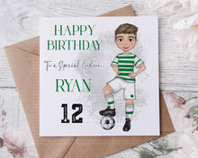 Load image into Gallery viewer, Football Boy Birthday Card  - Green
