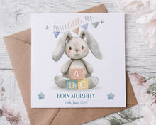 Load image into Gallery viewer, Bunny Building Blocks Baby Card
