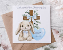 Load image into Gallery viewer, Christening Card - Bunny Cross
