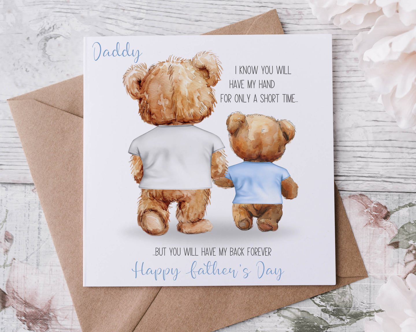 Daddy & Iittle bear Card - Blue