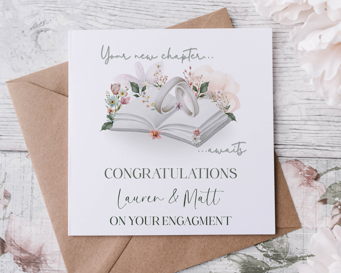 Engagement card - Book with Rings