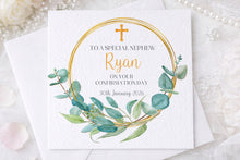 Load image into Gallery viewer, Communion/Confirmation Wreath Greeting Card for Son/Grandson/Nephew
