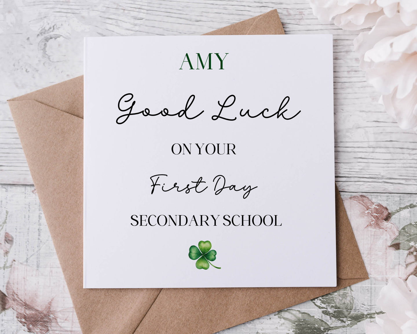 First day at school card  - clover